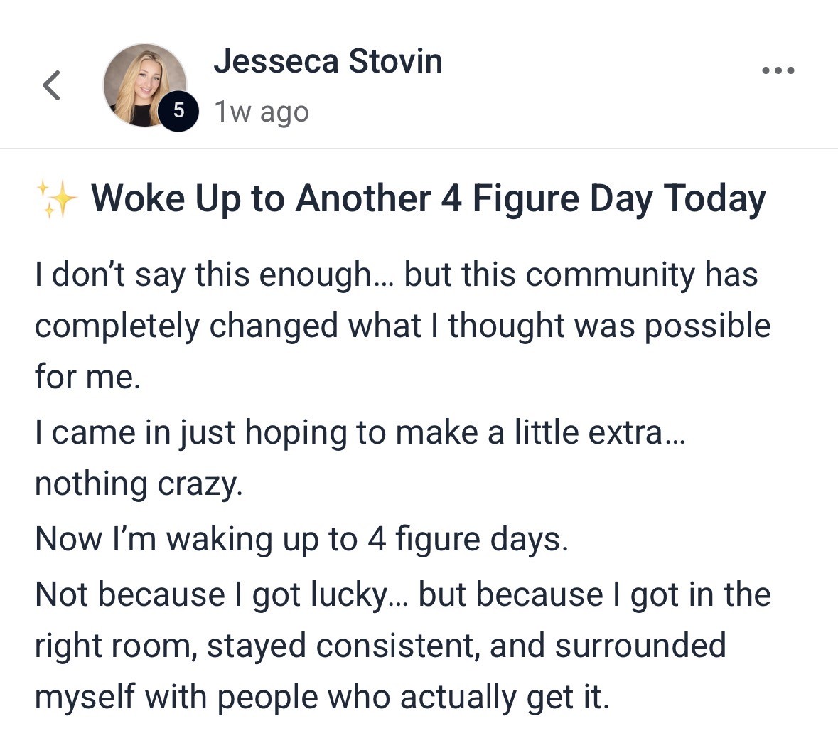 Testimonial from Jesseca